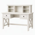 Bureau avec étagères 120 x 60 x 140 cm en bois blanc style campagne