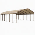 Carport 600 x 300 x 280 cm en acier brun à toit translucide - abri extérieur contemporain