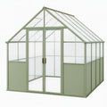 Serre de jardin 190 x 190 x 195 cm en aluminium vert avec panneaux translucides pour culture extérieure