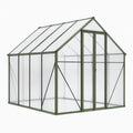 Serre de jardin 190 x 190 x 195 cm en aluminium vert avec panneaux translucides et double porte