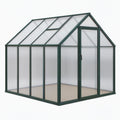 Serre de jardin 190 x 190 x 195 cm en aluminium vert avec panneaux translucides et lucarne de ventilation