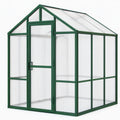 Serre de jardin 190 x 190 x 195 cm aluminium vert avec panneaux translucides