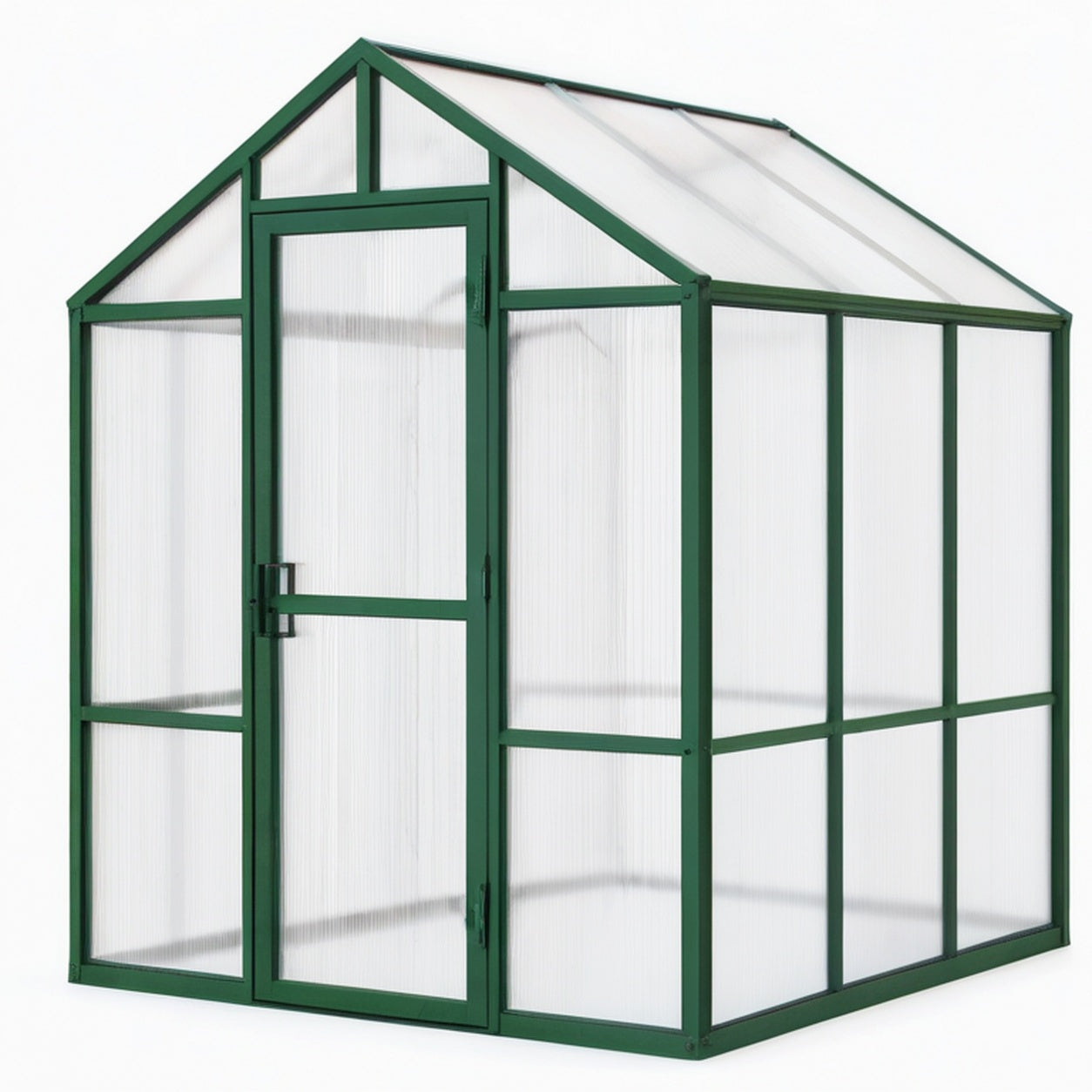 Serre de jardin 190 x 190 x 195 cm aluminium vert avec panneaux translucides