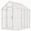 Serre de jardin 190 x 190 x 195 cm aluminium beige avec panneaux en polycarbonate