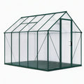 Serre de jardin 300 x 190 x 195 cm en aluminium vert avec panneaux en polycarbonate et porte battante