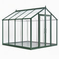 Serre de jardin 240 x 180 x 220 cm en aluminium vert avec panneaux transparents et double porte