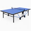 Table de tennis de table 274 x 152.5 x 76 cm bleue en acier avec roulettes