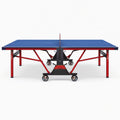 Table de tennis de table 274 x 152.5 x 76 cm bleue en acier pliable avec roulettes