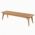 Banc 180 x 40 x 45 cm en bois naturel à lattes style contemporain